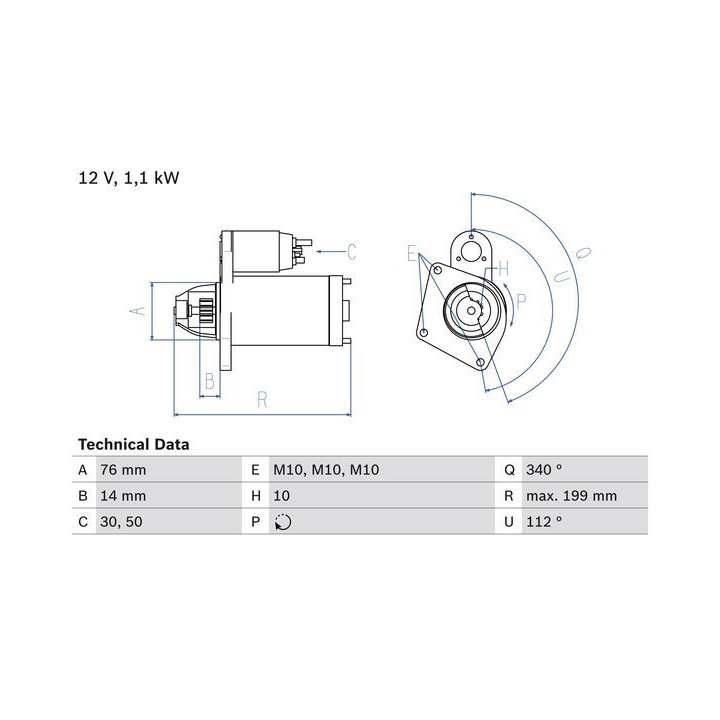 Starteris BOSCH 0 986 020 900