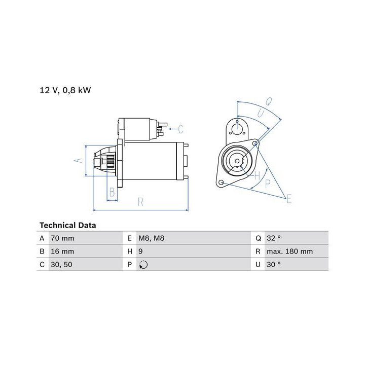Starteris BOSCH 0 986 022 151