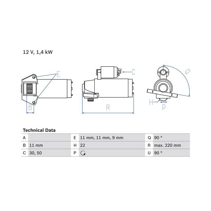 Starteris BOSCH 0 986 022 561