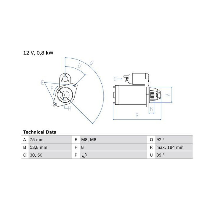 Starteris BOSCH 0 986 022 601