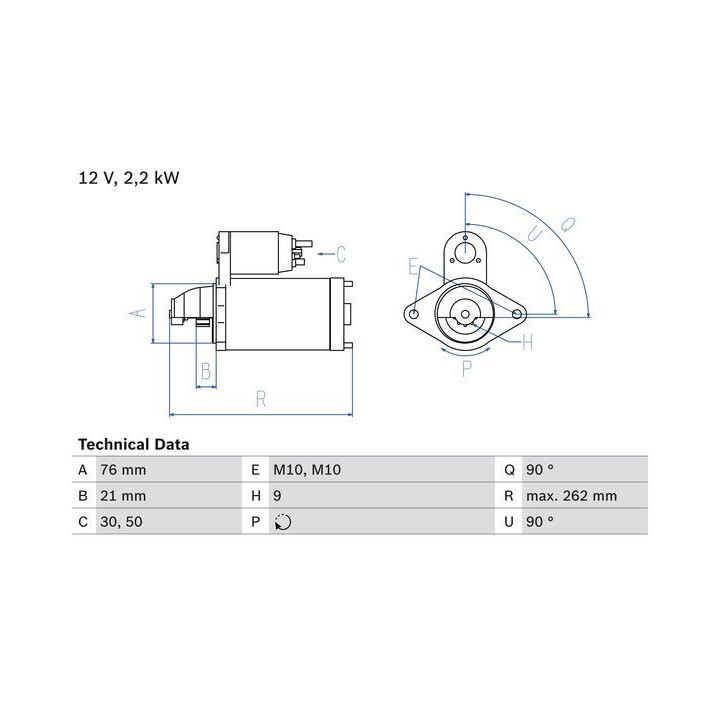 Starteris BOSCH 0 986 022 710