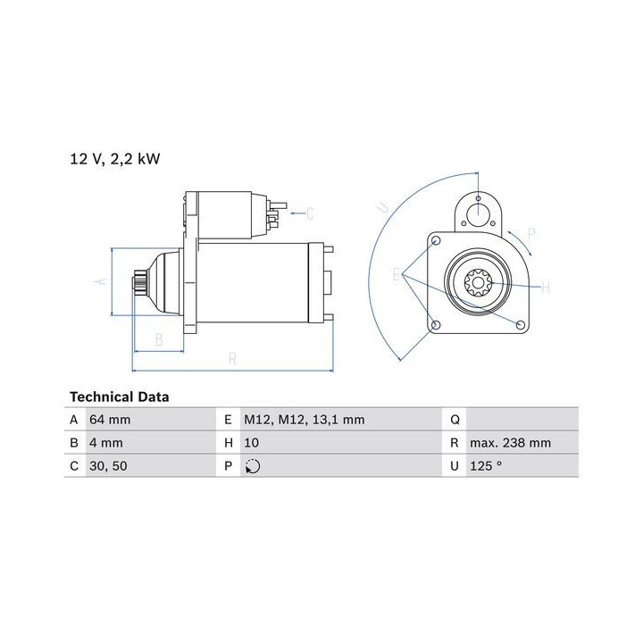 Starteris BOSCH 0 986 022 770
