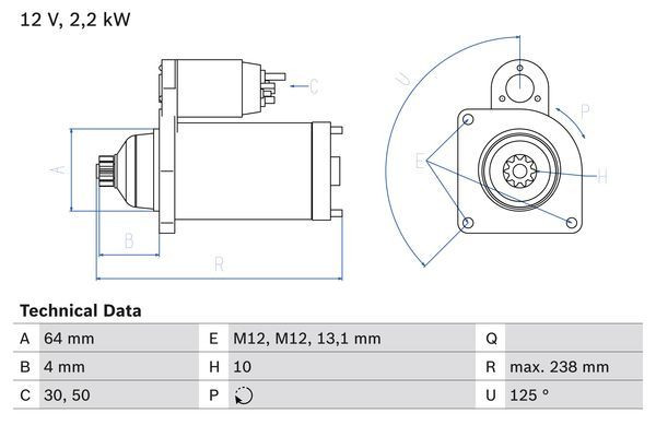 Starteris BOSCH 0 986 022 770