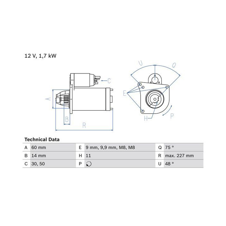 Starteris BOSCH 0 986 023 050