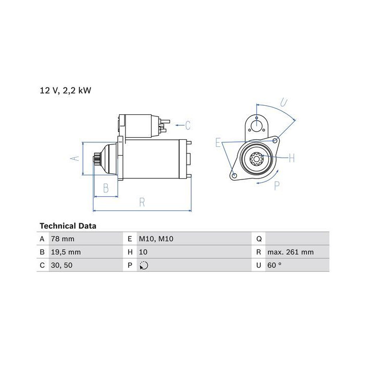 Starteris BOSCH 0 986 023 220