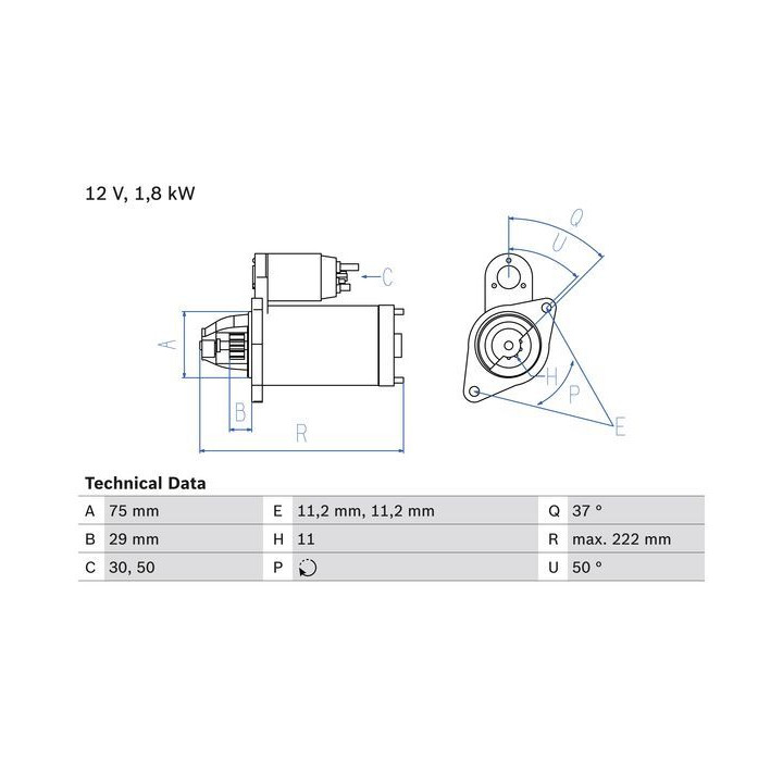 Starteris BOSCH 0 986 023 250