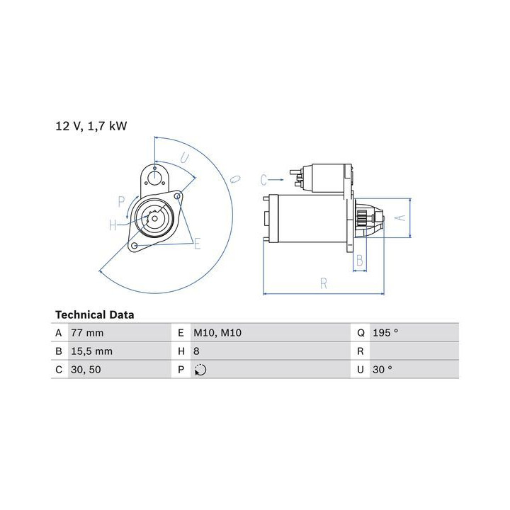 Starteris BOSCH 0 986 023 600