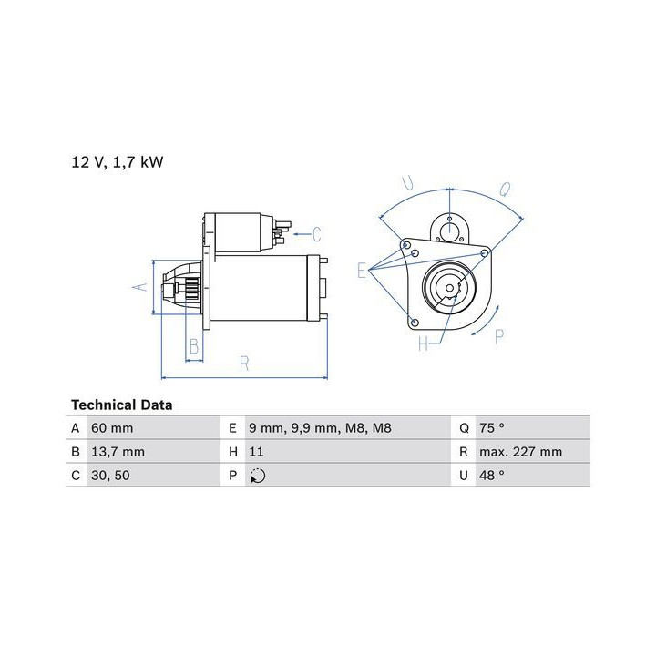Starteris BOSCH 0 986 024 060