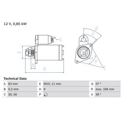 Starteris BOSCH 0 986 024 190