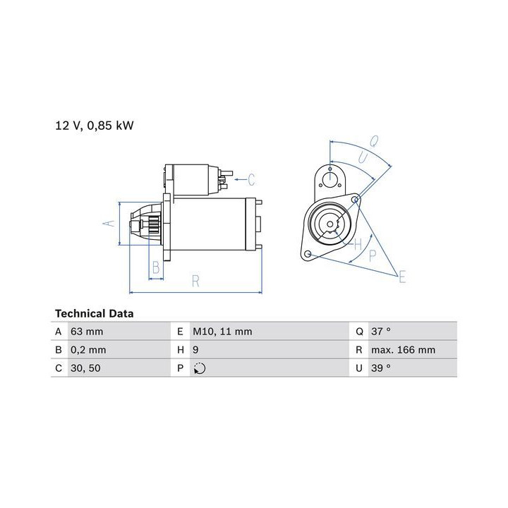 Starteris BOSCH 0 986 024 190