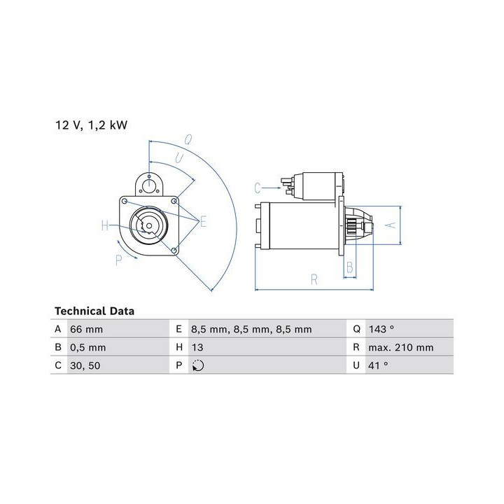 Starteris BOSCH 0 986 025 000