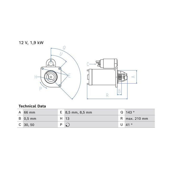 Starteris BOSCH 0 986 025 040