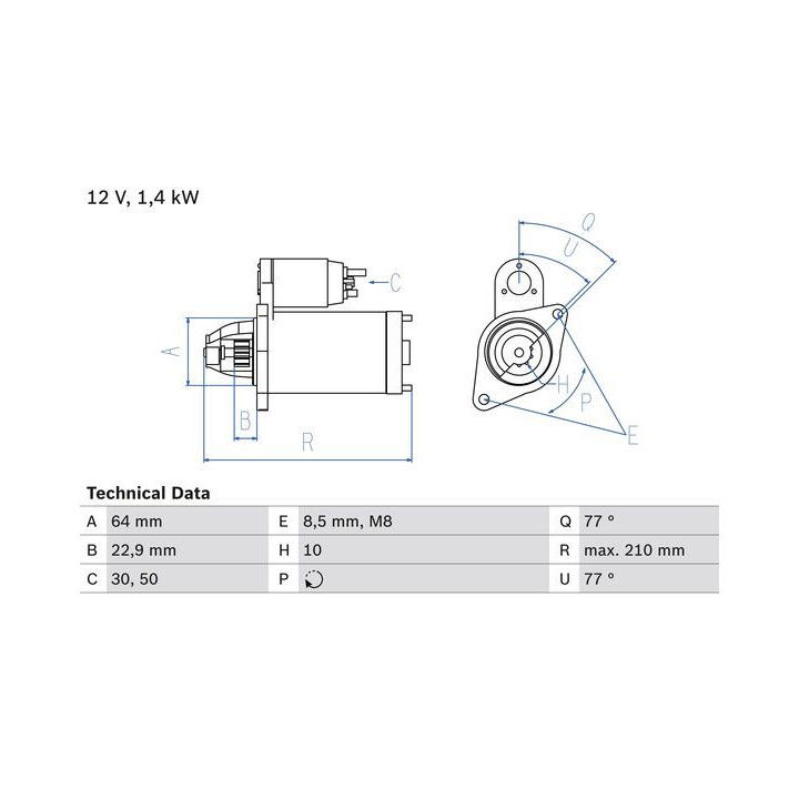 Starteris BOSCH 0 986 025 080
