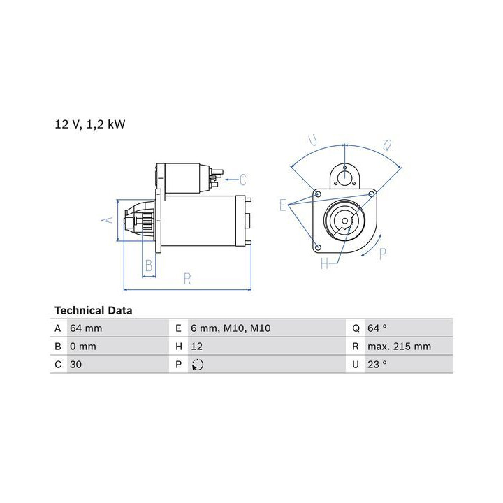 Starteris BOSCH 0 986 025 180