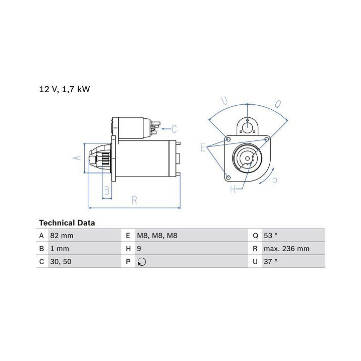 Starteris BOSCH 0 986 025 380