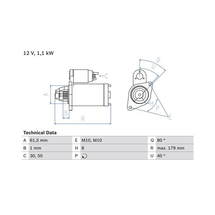Starteris BOSCH 0 986 025 770