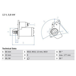 Starteris BOSCH 0 986 026 250