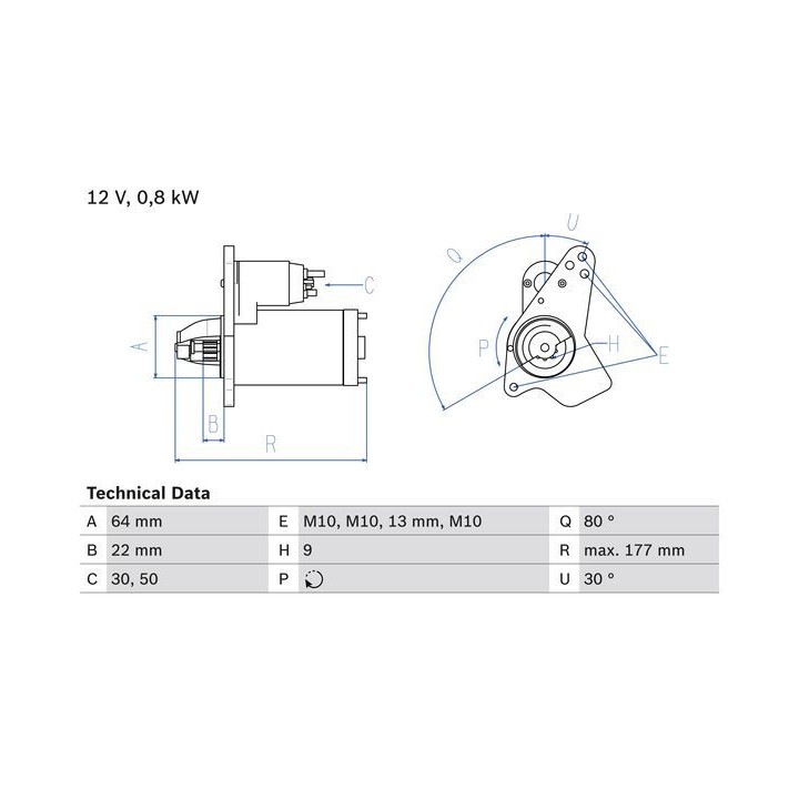 Starteris BOSCH 0 986 026 250