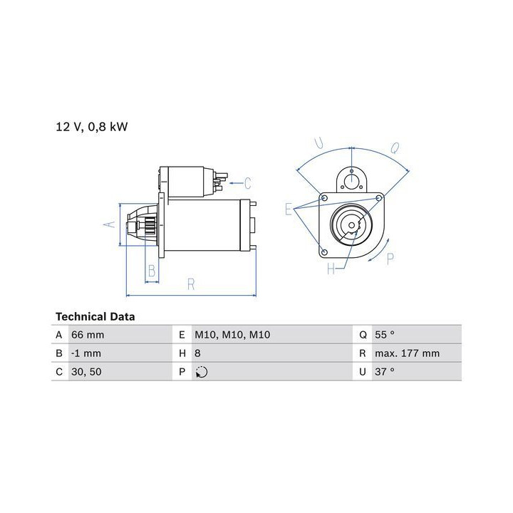 Starteris BOSCH 0 986 028 000