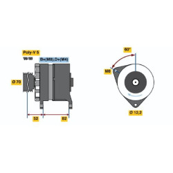 Kintamosios srovės generatorius BOSCH 0 120 468 126