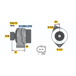 Kintamosios srovės generatorius BOSCH 0 124 225 010