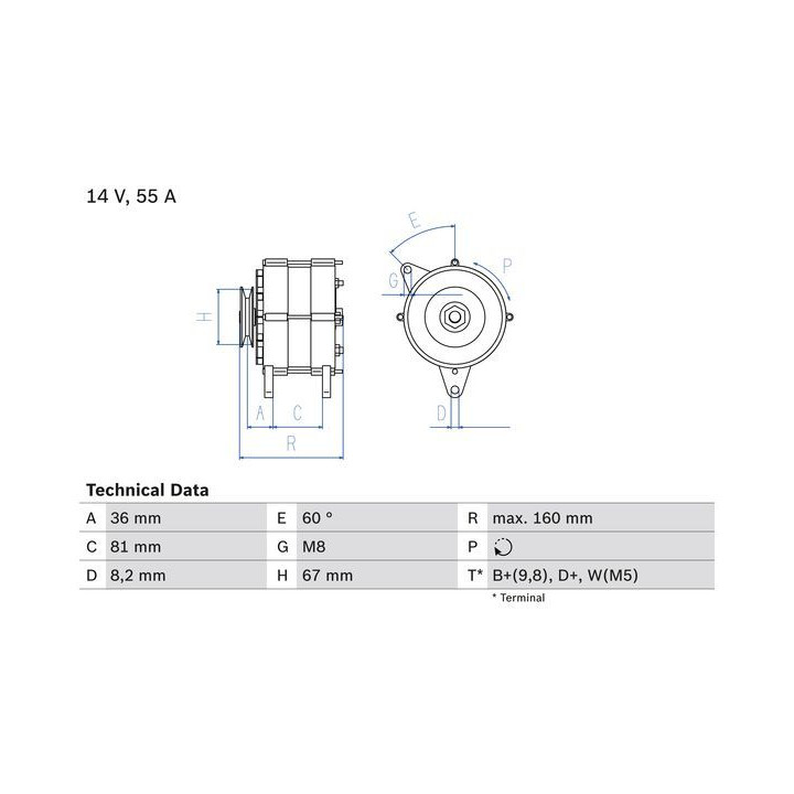 Kintamosios srovės generatorius BOSCH 0 986 030 760