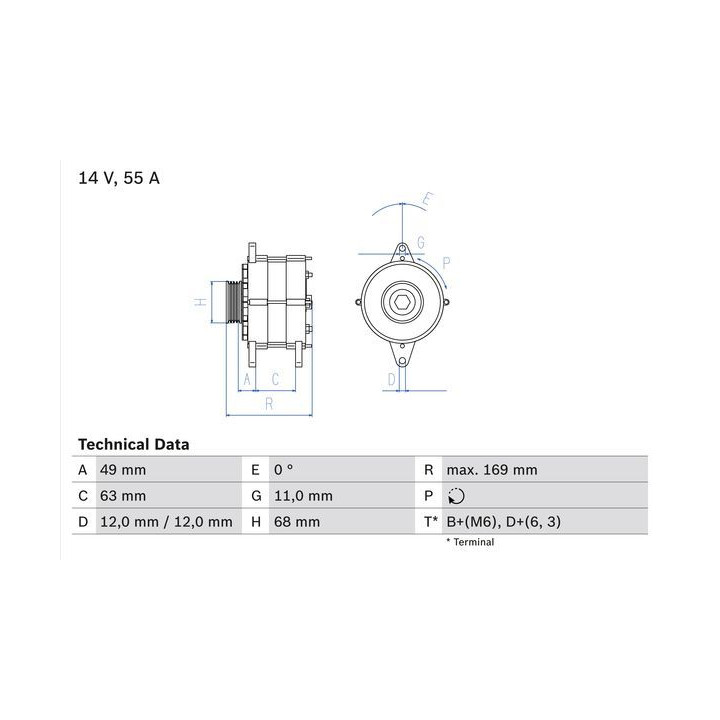 Kintamosios srovės generatorius BOSCH 0 986 030 970
