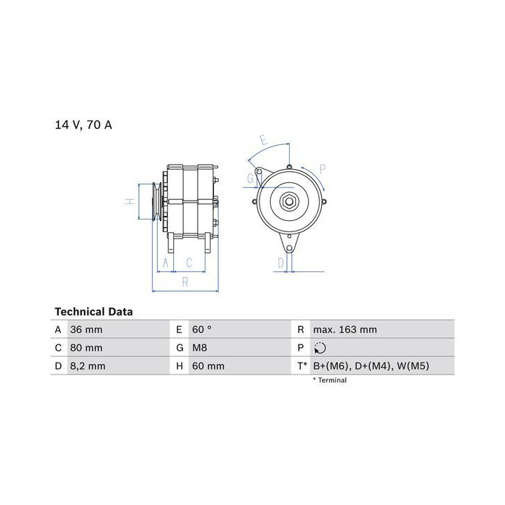 Kintamosios srovės generatorius BOSCH 0 986 034 470