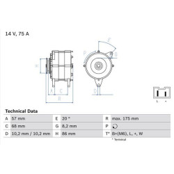 Kintamosios srovės generatorius BOSCH 0 986 034 861