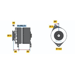 Kintamosios srovės generatorius BOSCH 0 986 035 020
