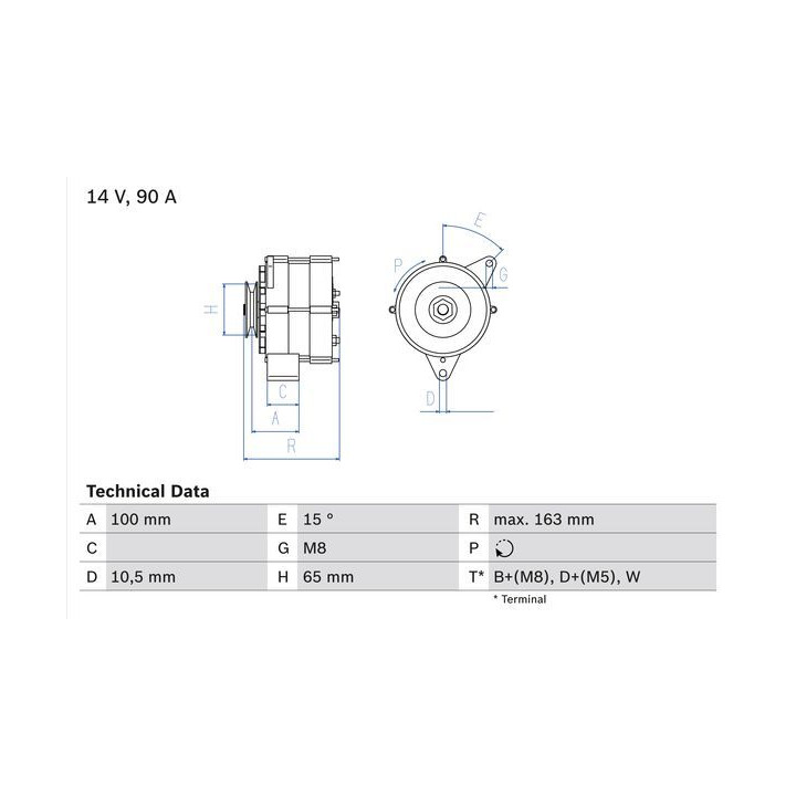 Kintamosios srovės generatorius BOSCH 0 986 036 790