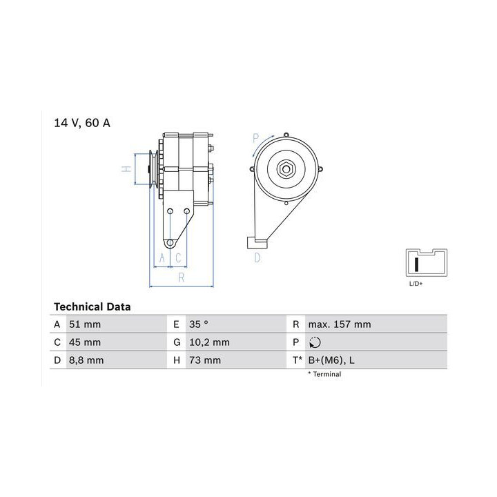 Kintamosios srovės generatorius BOSCH 0 986 038 841
