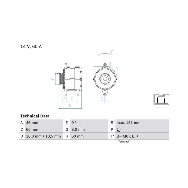 Kintamosios srovės generatorius BOSCH 0 986 038 851