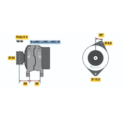 Kintamosios srovės generatorius BOSCH 0 986 038 881