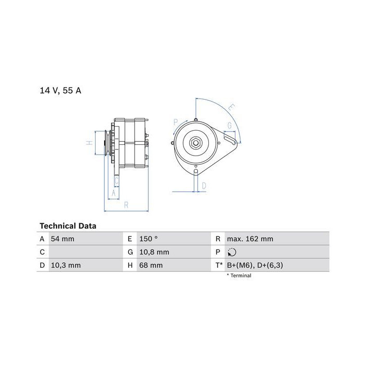 Kintamosios srovės generatorius BOSCH 0 986 039 501