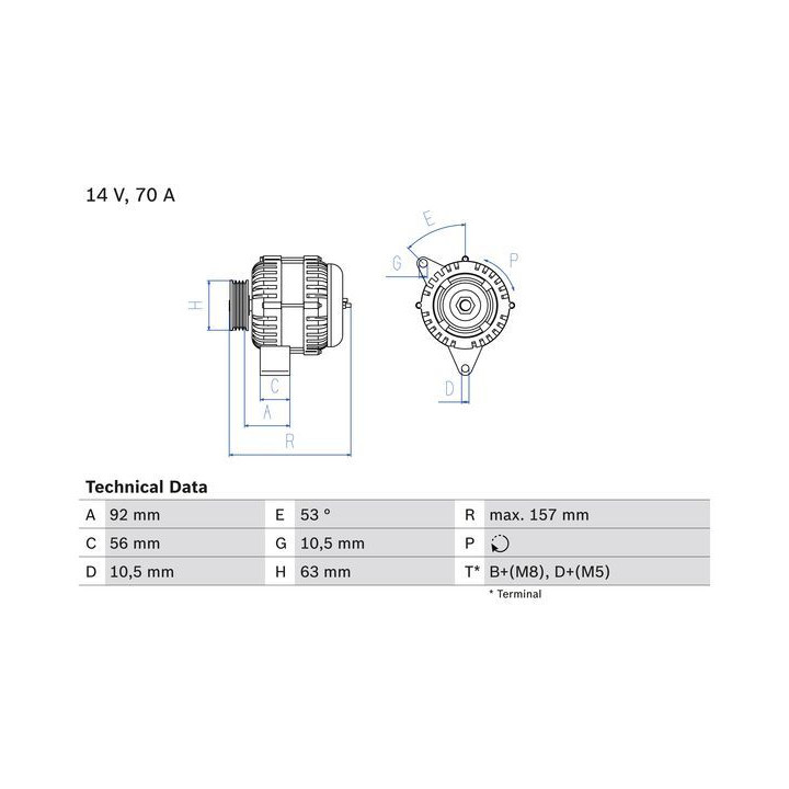 Kintamosios srovės generatorius BOSCH 0 986 039 760