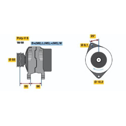 Kintamosios srovės generatorius BOSCH 0 986 039 851
