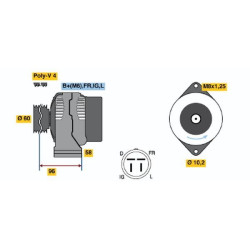Kintamosios srovės generatorius BOSCH 0 986 040 910