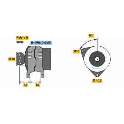 Kintamosios srovės generatorius BOSCH 0 986 041 200