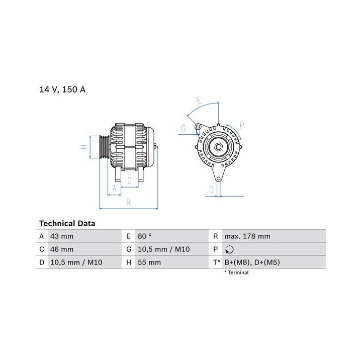 Kintamosios srovės generatorius BOSCH 0 986 041 930