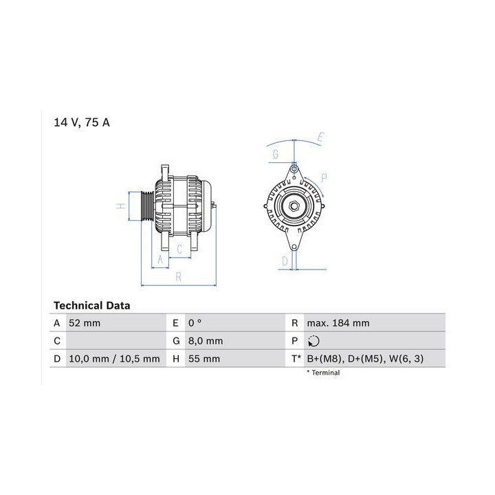 Kintamosios srovės generatorius BOSCH 0 986 042 031