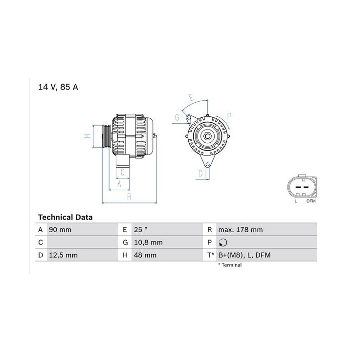 Kintamosios srovės generatorius BOSCH 0 986 042 470