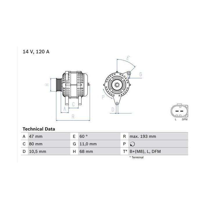 Kintamosios srovės generatorius BOSCH 0 986 042 820