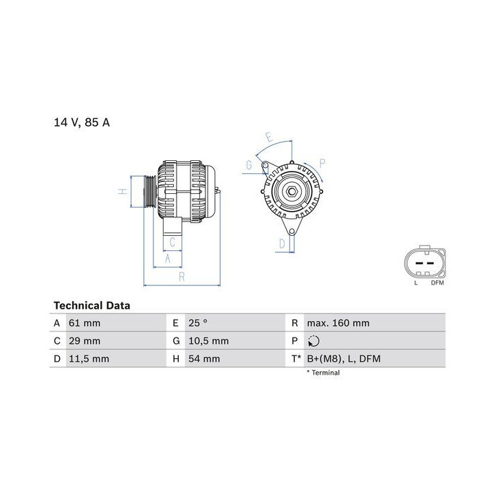 Kintamosios srovės generatorius BOSCH 0 986 044 490