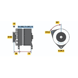Kintamosios srovės generatorius BOSCH 0 986 044 751