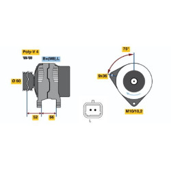 Kintamosios srovės generatorius BOSCH 0 986 045 221