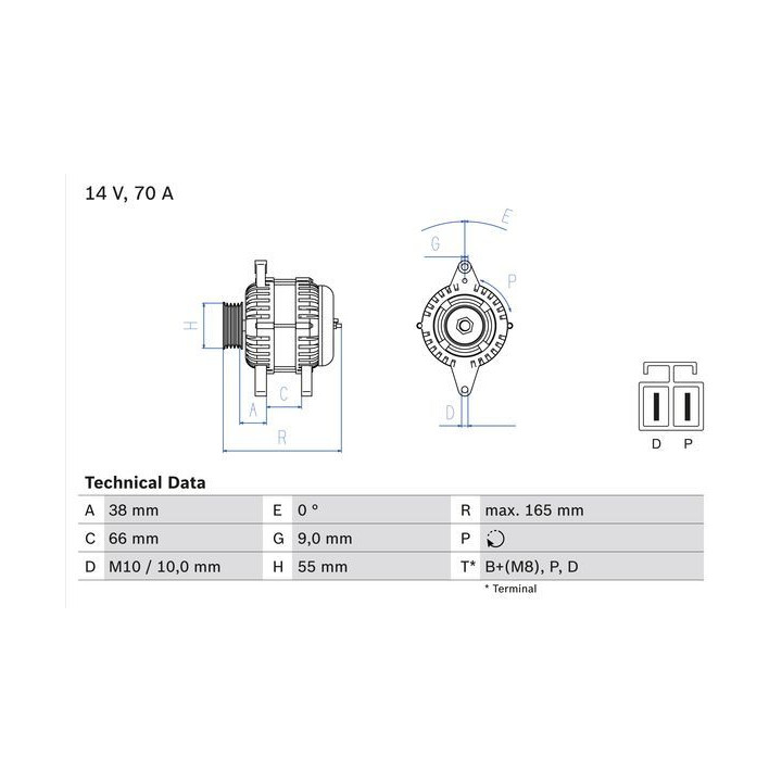 Kintamosios srovės generatorius BOSCH 0 986 045 551