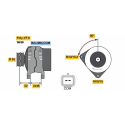 Kintamosios srovės generatorius BOSCH 0 986 048 760