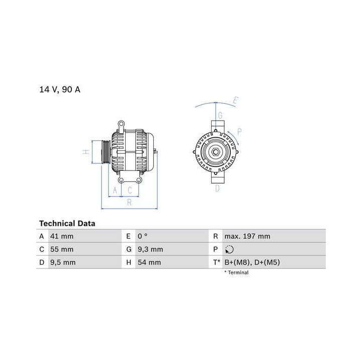 Kintamosios srovės generatorius BOSCH 0 986 048 771