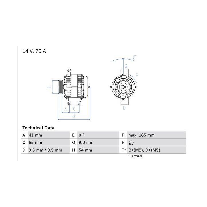 Kintamosios srovės generatorius BOSCH 0 986 048 781